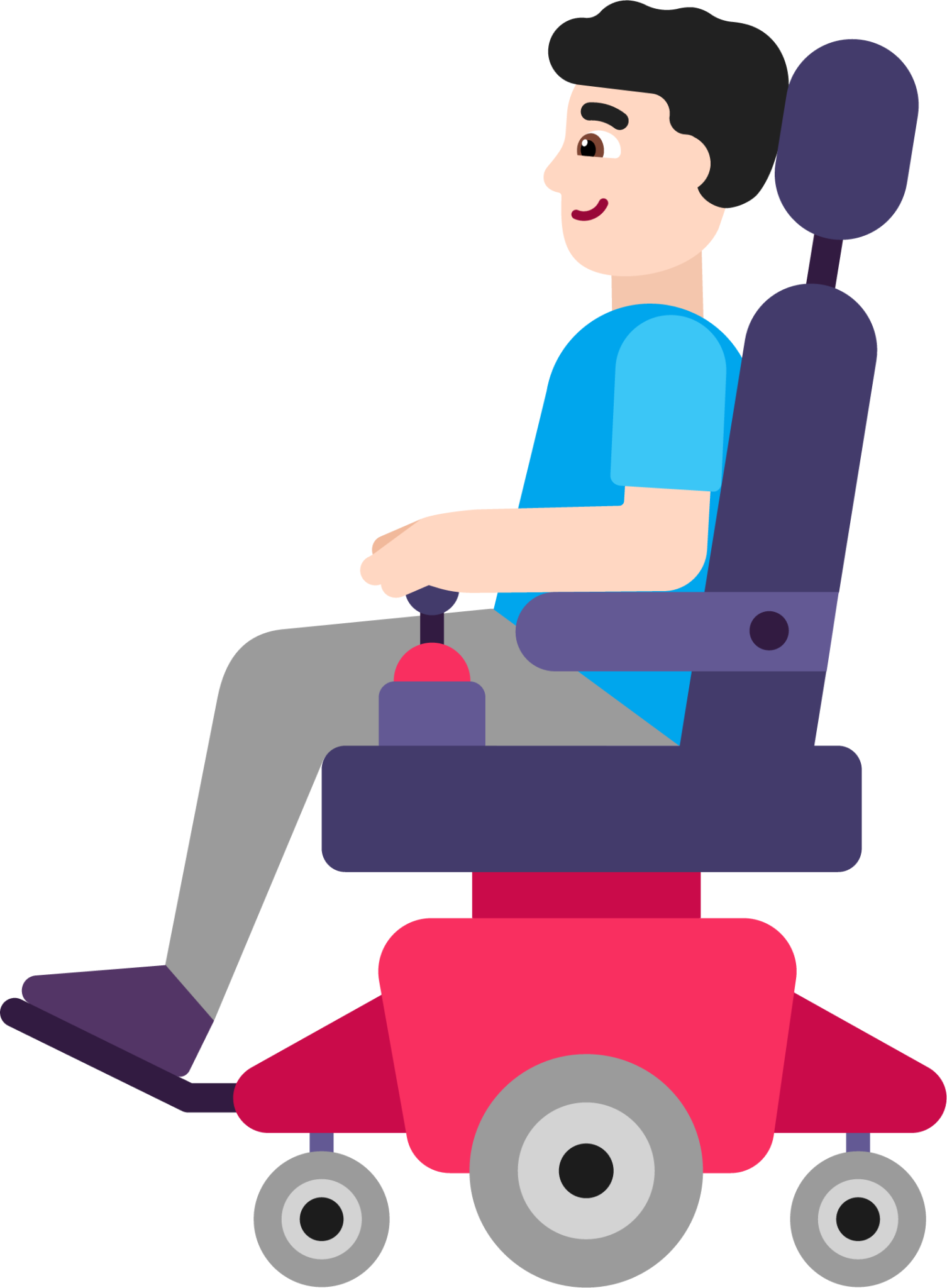 man in motorized wheelchair light emoji