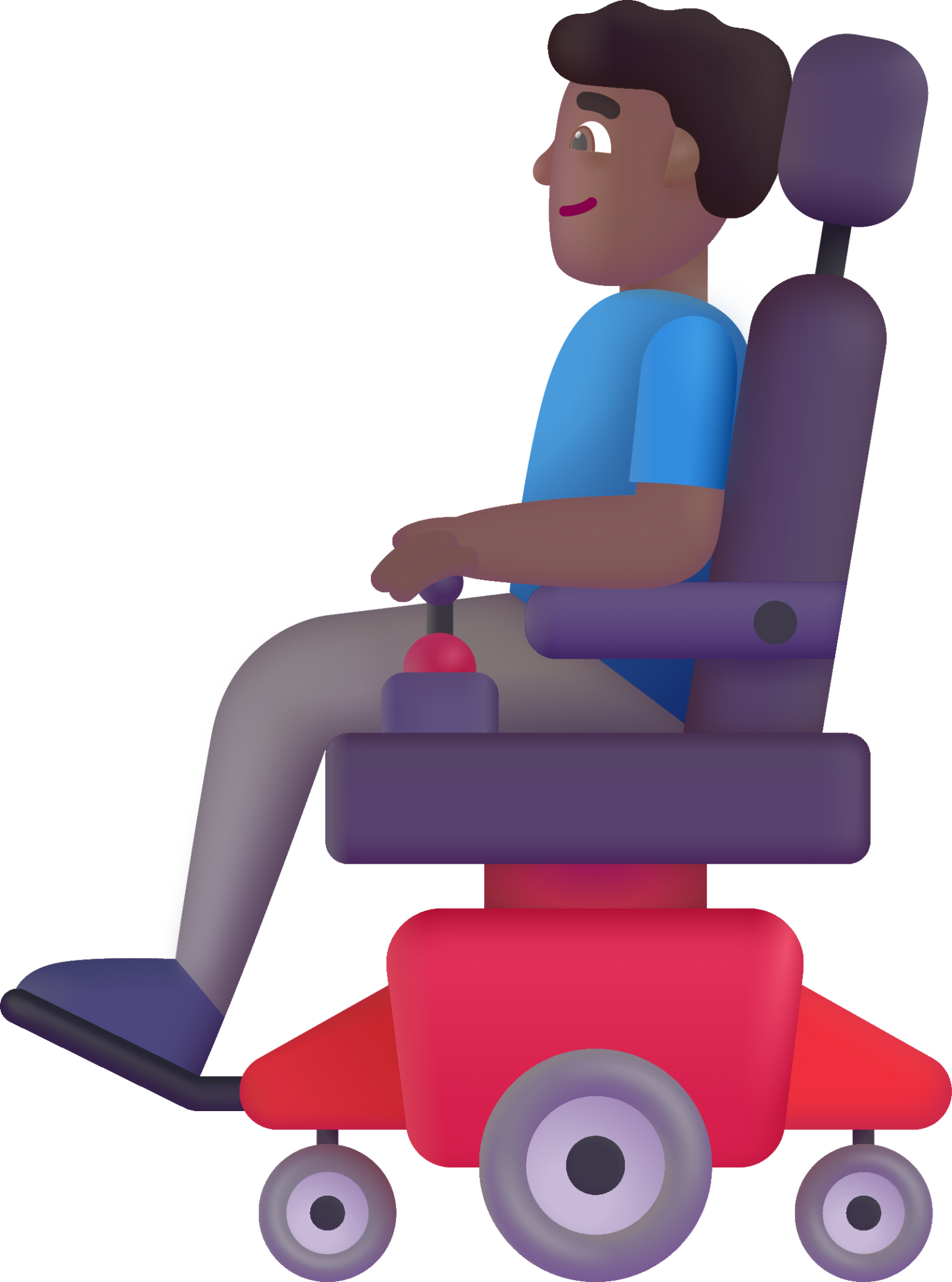 man in motorized wheelchair medium dark emoji