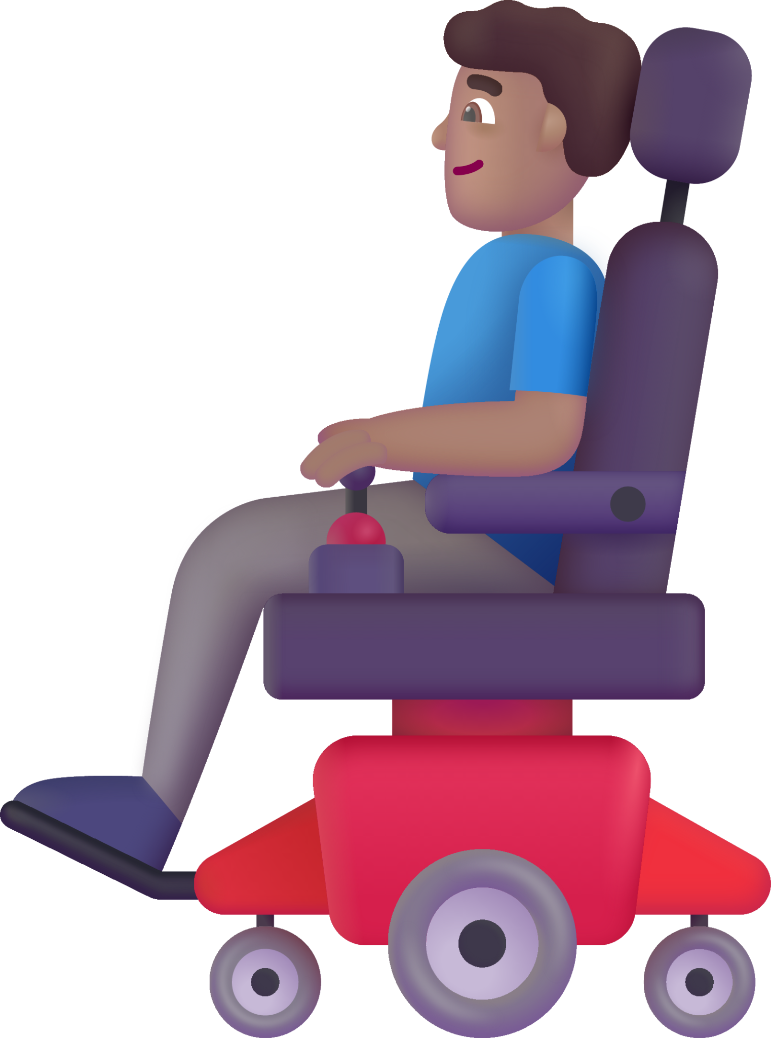 man in motorized wheelchair medium emoji