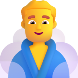 man in steamy room default emoji