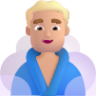 man in steamy room medium light emoji