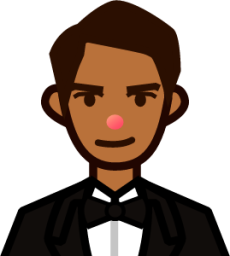 man in tuxedo (brown) emoji