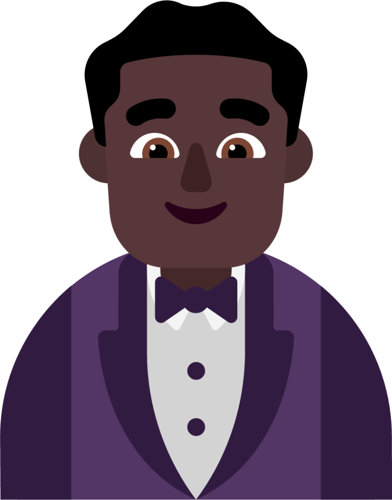man in tuxedo dark emoji
