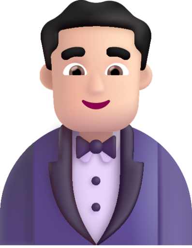 man in tuxedo light emoji