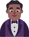 man in tuxedo medium dark emoji