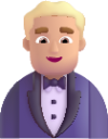 man in tuxedo medium light emoji