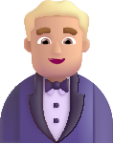 man in tuxedo medium light emoji