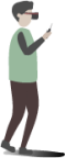 man in virtual reality illustration