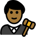 man judge: medium-dark skin tone emoji