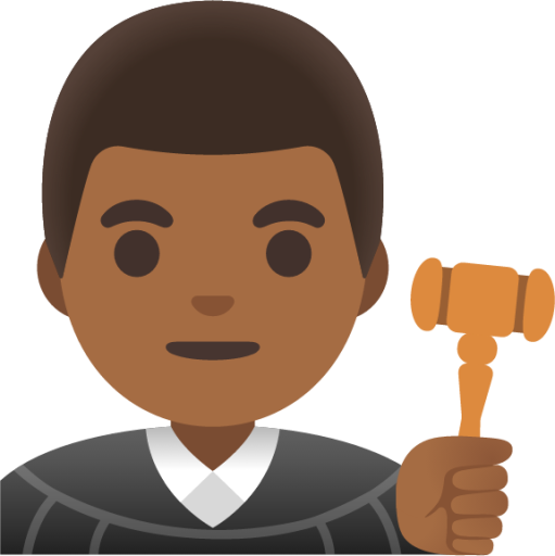 man judge: medium-dark skin tone emoji