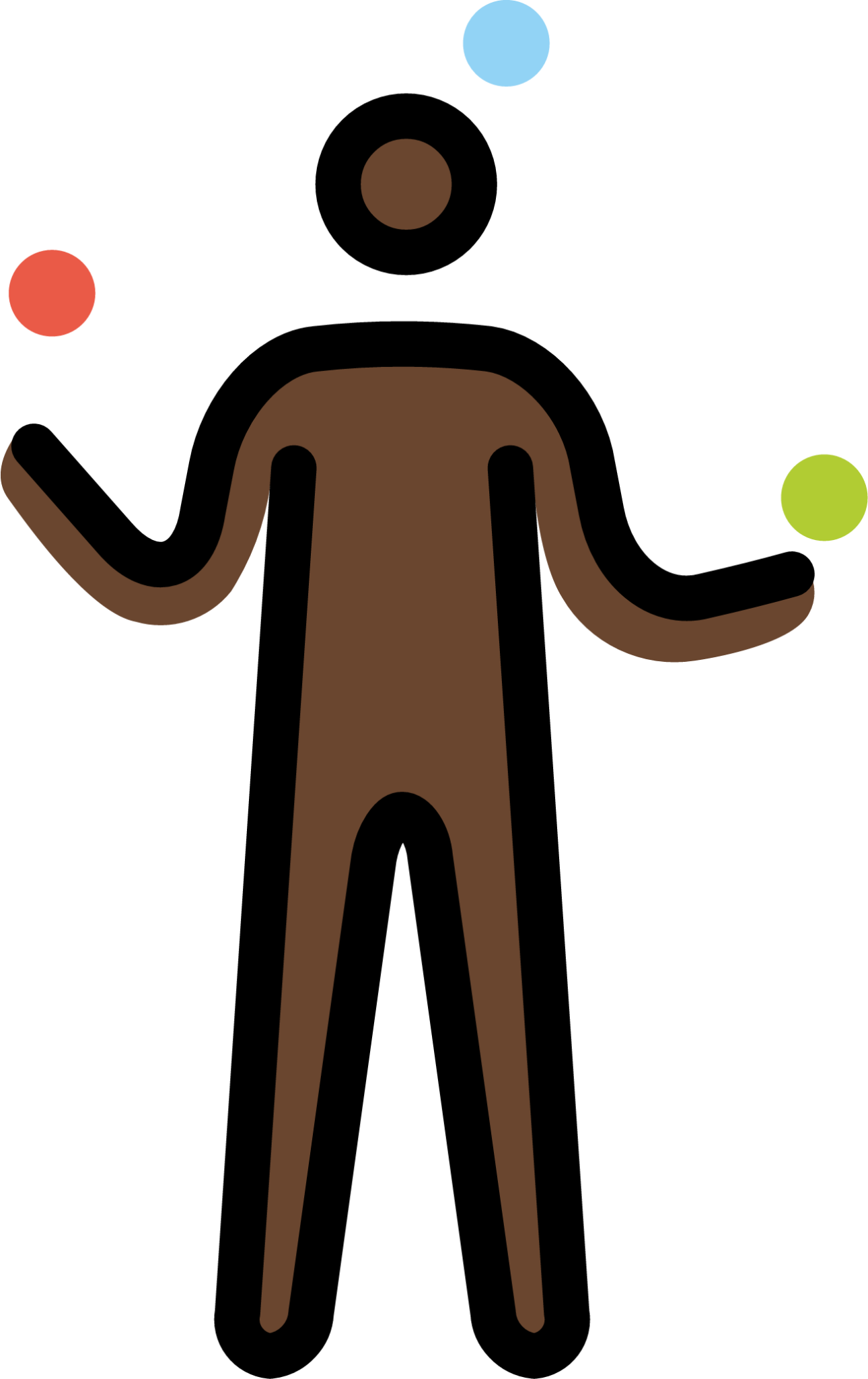 man juggling: dark skin tone emoji