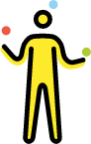 man juggling emoji