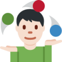 man juggling: light skin tone emoji
