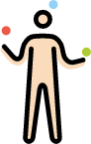 man juggling: light skin tone emoji
