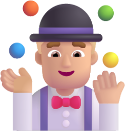 man juggling medium light emoji
