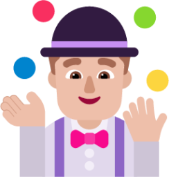 man juggling medium light emoji