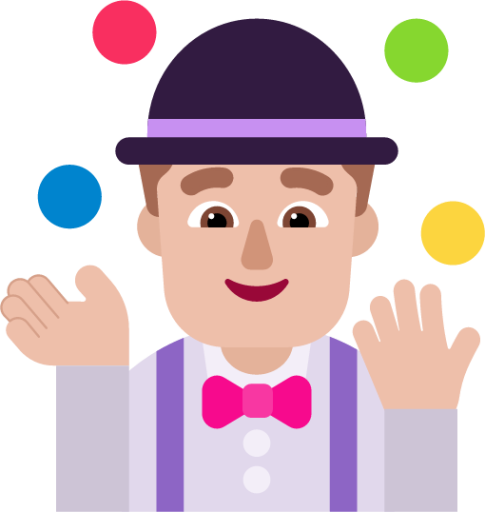 man juggling medium light emoji