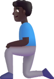 man kneeling dark emoji