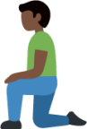 man kneeling: dark skin tone emoji