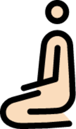 man kneeling: light skin tone emoji