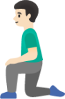 man kneeling: light skin tone emoji