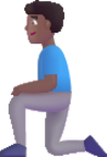 man kneeling medium dark emoji