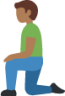 man kneeling: medium-dark skin tone emoji