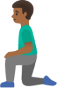 man kneeling: medium-dark skin tone emoji