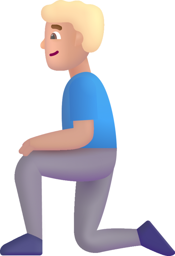 man kneeling medium light emoji