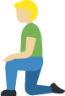 man kneeling: medium-light skin tone emoji
