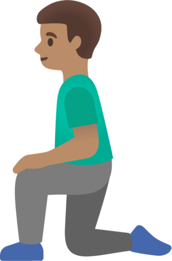 man kneeling: medium skin tone emoji