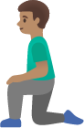 man kneeling: medium skin tone emoji
