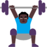 man lifting weights dark emoji