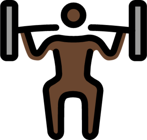 man lifting weights: dark skin tone emoji