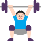 man lifting weights light emoji