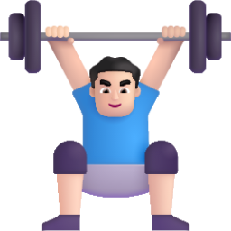 man lifting weights light emoji