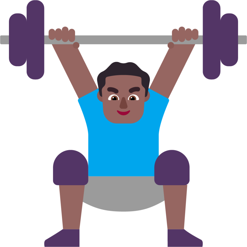 man lifting weights medium dark emoji