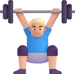 man lifting weights medium light emoji