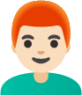 man: light skin tone, red hair emoji