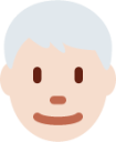 man: light skin tone, white hair emoji