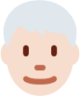 man: light skin tone, white hair emoji