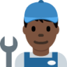 man mechanic: dark skin tone emoji
