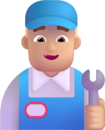 man mechanic medium light emoji