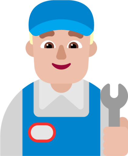 man mechanic medium light emoji