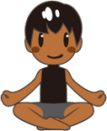 man meditating (brown) emoji