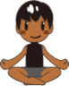 man meditating (brown) emoji