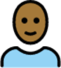 man: medium-dark skin tone, bald emoji