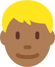 man: medium-dark skin tone, blond hair emoji