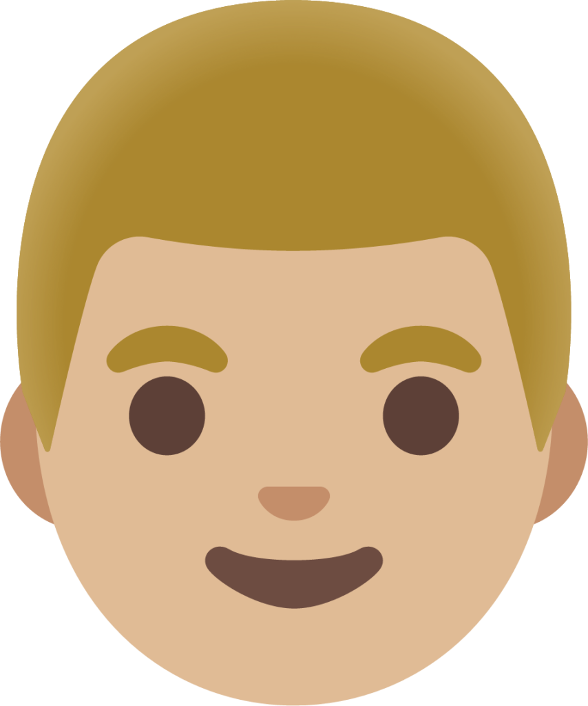 man: medium-light skin tone emoji