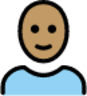 man: medium skin tone, bald emoji